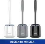 MR.SIGA Toilet Bowl Brush and Holder, Sturdy Long Handle, White, 1 Pack - Image 3