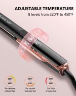 Annlary Hair Straightener 1 Inch Flat Iron and Curler 2 in 1 Titanium Ceramic Ionic Dual Voltage Straightener with Heat-Resistant Silicone, for Less Frizz, Shinier & Smoother - Image 3