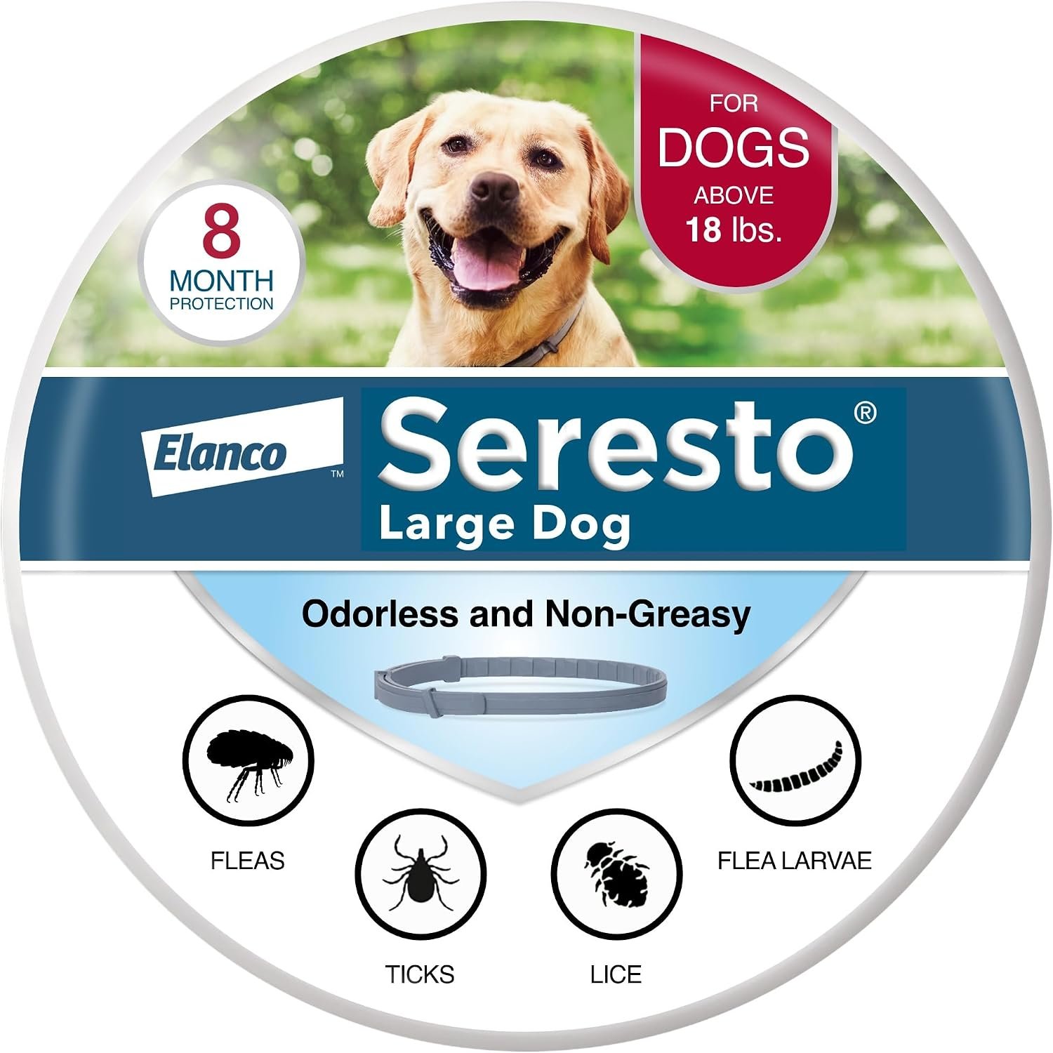 71-LqG1SBSL._AC_SL1500_ Seresto 8-Month Flea & Tick Collar for Large Dogs Over 18 lbs., 1ct - Image 1