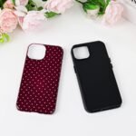 Polka Dot Pattern Phone Case for iPhone 13/14 6.1", Wine - Image 2