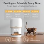 Automatic Cat Feeder, 3L Cat Food Dispenser with Anti-Jam Design, Over 180-day Battery Life, 1-6 Meals Per Day with Stainless Steel Cat Bowl, Keep Dry Food Fresh, Timed Pet Feeder Also for Small Dog - Image 2