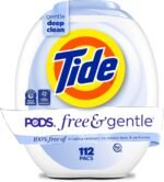 Tide PODS Free & Gentle Laundry Detergent Soap Pacs, 112 Count, Tide PODS Laundry Detergent, Laundry Detergent Pacs, Laundry PODS Detergent