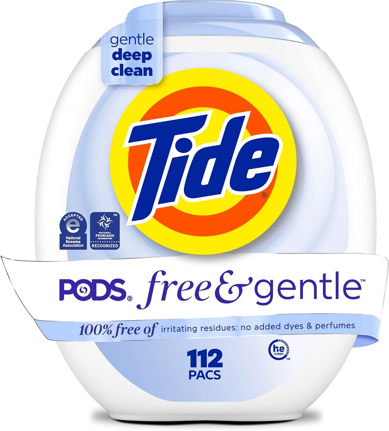 710zbojWHYL._AC_SL1500_ Tide PODS Free & Gentle Laundry Detergent Soap Pacs, 112 Count, Tide PODS Laundry Detergent, Laundry Detergent Pacs, Laundry PODS Detergent - Image 1