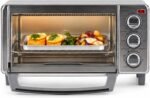 BLACK+DECKER 4-Slice Toaster Oven, TO1745SSG, Even Toast, 4 Cooking Functions Bake, Broil, Toast and Keep Warm, Removable Crumb Tray, Timer