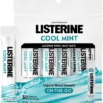 Listerine Alcohol Free Mouthwash Packets, Cool Mint, 0.33 fl. oz, 30 Pack
