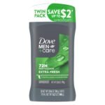 Dove Men+Care Extra Fresh Men's Antiperspirant Deodorant Stick Extra Fresh Twin pack With 72-hour sweat & odor protection with 1/4 Moisturizing Cream & Long-lasting Citrus Scent 2.7 oz