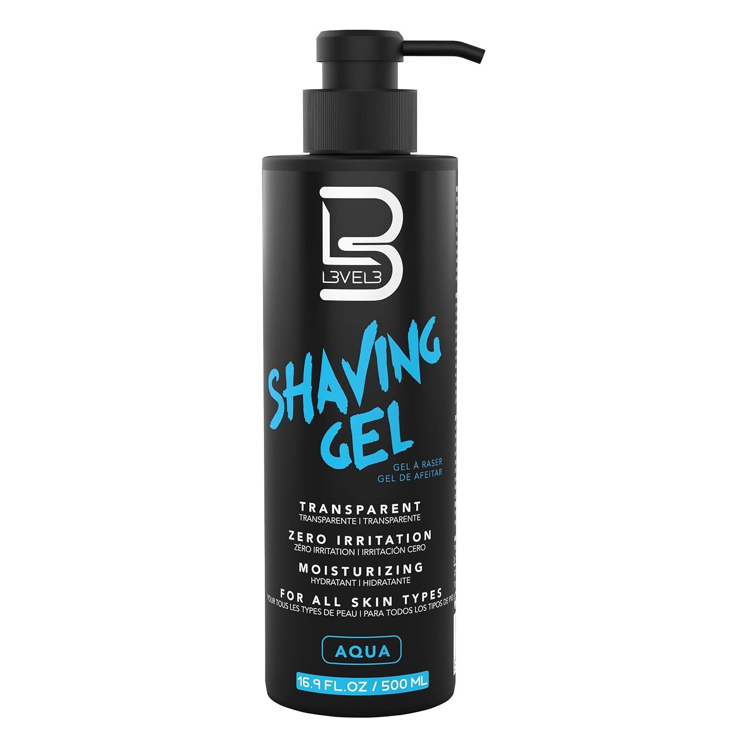 711kZfoK1dL._SL1500_ L3 Level 3 Clear Shaving Gel for Men, Non-Foaming, Aqua, 16.9 fl oz - Image 1