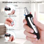 Ear and Nose Hair Trimmer Clipper - 2026 Professional Painless Eyebrow & Facial Hair Trimmer for Men Women,Battery-Operated Trimmer with IPX7 Waterproof,Dual Edge Blades for Easy Cleansing Black - Image 5
