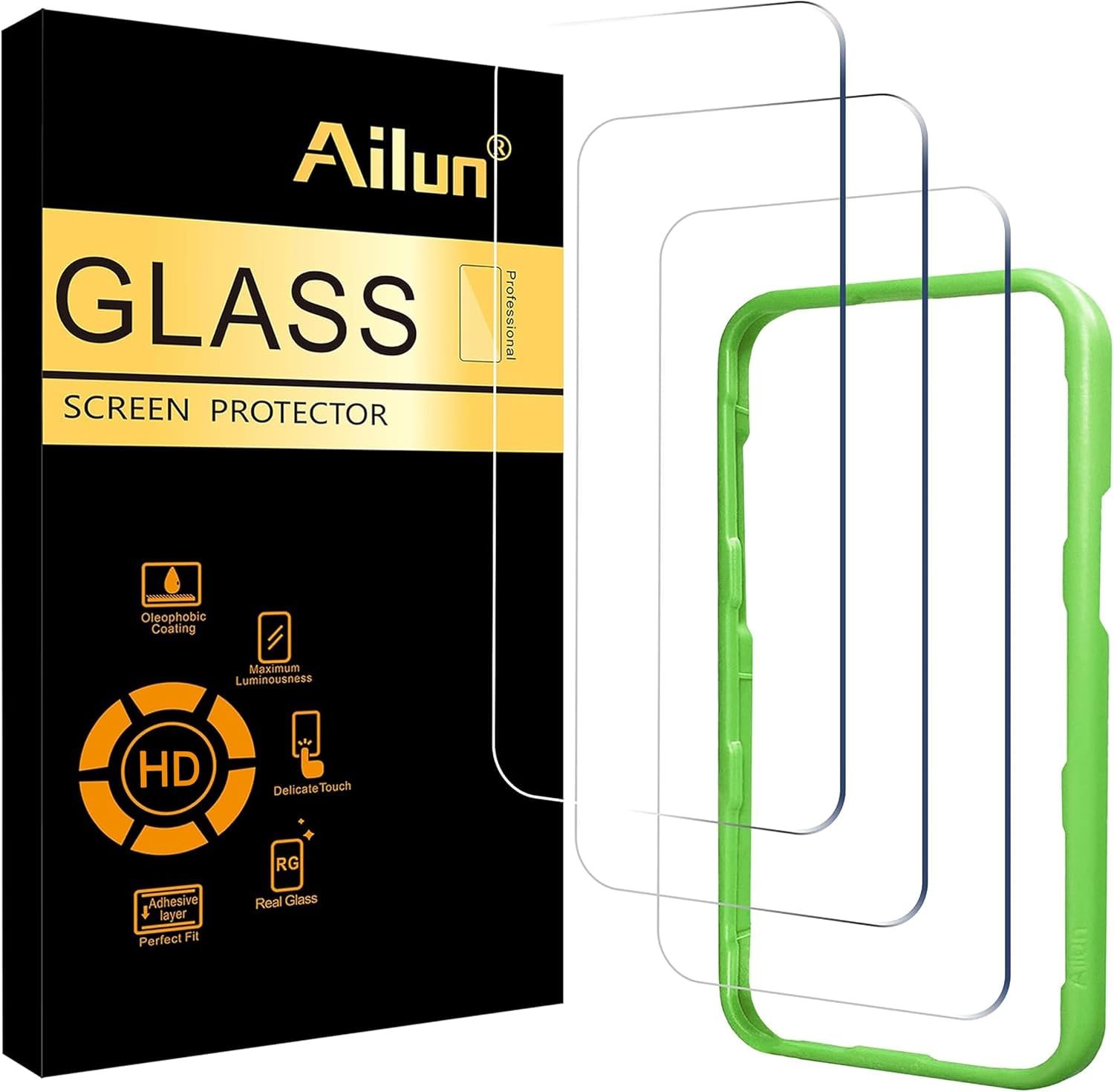 711tQq-VhOL._AC_SL1500_ Ailun 3 Pack Screen Protector for iPhone 17 / iPhone 16 Pro, Tempered Glass - Image 1