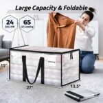 ukeetap 8 Pack Extra Large Clothes Storage Bins with Lids, Clear - Image 2