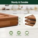 3-Piece Set Deep-Carbonized Bamboo Cutting Board for Kitchen, Carbonized - Image 3