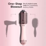 L'ANGE HAIR Le Volume 2-in-1 Titanium Blow Dryer Brush | Frizz Control Blowout Hair Dryer Brush for Drying and Styling | Volumizing Hot Air Styler for All Hairstyles | Oval Barrel | Blush - 60mm - Image 2