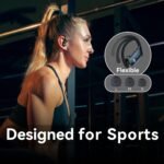 bmani Ear Buds Wireless Earbuds Bluetooth Headphones with 80H Playtime LED Display Case, Over-Ear Hook with Mic, Stereo Sound, Easy Button Controls, Sports Earphones for Running Workout Gym Black - Image 6