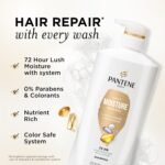 Pantene Shampoo, Daily Moisture Renewal - Pro-V Nutrients for Dry, Color-Treated, Straight to Curly Hair, 72-Hour Hydration & Softness, Paraben Free, Cleanses, Strengthens Bonds, 27.7 Fl Oz - Image 2