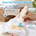 Double Headed Instant Stain Remover Pen, Dual-Tip Waterless Stain Remover Stick for Oil, Wine & Food Stains, Portable Spot Cleaner for Garment Cleaning, Office, Car, Home, 1 Pcs - Blue - Image 3