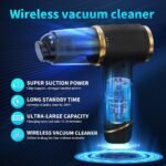 DUCK PATO Handheld Vacuum Cleaner with 15000PA Powerful Suction Force, Wireless Vacuum Cleaner, Portable Vehicle-Mounted Vacuum Cleaner, Suitable for Home and car, Black - Image 2