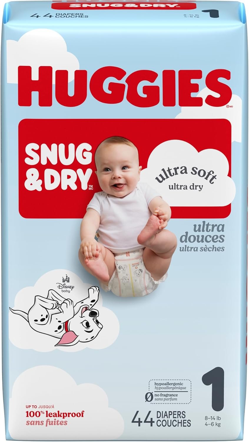 718GyDyWlL._AC_SL1500_ Huggies Snug & Dry Diapers Size 1, 44 Count - Image 1