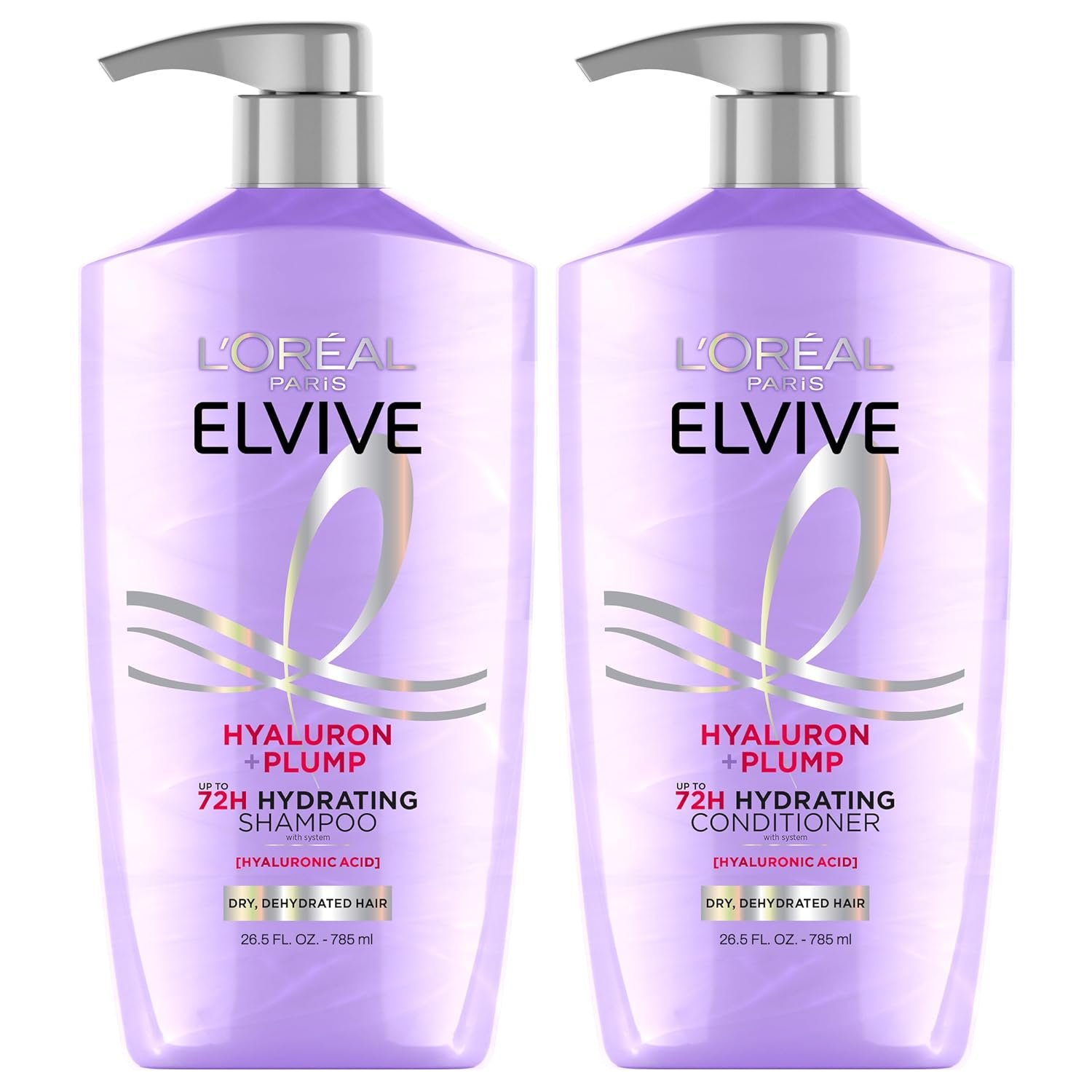 718s-mOM6YL._SL1500_ L'Oreal Paris Elvive Hyaluron Plump Shampoo and Conditioner Set, 53 Fl Oz - Image 1