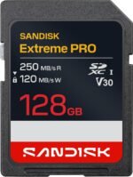 SanDisk 128GB Extreme PRO SD UHS-I Card, Up to 250MB/s Read and 120MB/s Write, 4K UHD, Full HD, U3, V30, SDSDXXJ-128G-GSCIN