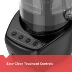 BLACK+DECKER Food Processor and Vegetable Chopper, Stainless Steel Blade, 8-Cup Capacity, 450W Power with Attachments to Shred, Slice, Mince, Grind, and Puree - Image 3