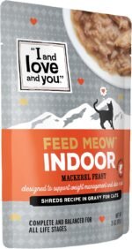 I AND LOVE AND YOU Feed Meow Indoor Wet Cat Food - Mackerel - Packed with Protein and Fiber, Grain Free, Shredded, 3oz Pack of 12 - Image 2