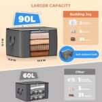90L Large Storage Bags, 6 Pack Clothes Storage Bins Closet Organizers - Image 2