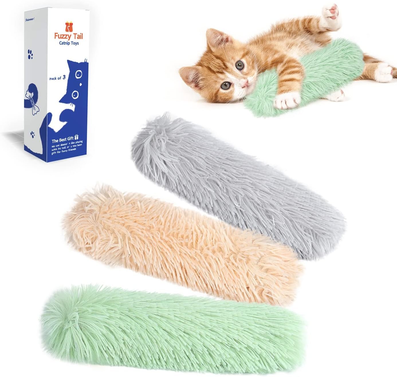 71Ay6ojN2mL._AC_SL1500_ Potaroma Cat Toys Pillows, 3 Pack, Catnip Inside, Indoor Interactive Fun - Image 1