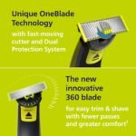 Philips Norelco OneBlade 360 Hybrid Face Trimmer and Shaver, 5 Length Comb - Image 3