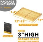 SpaceAid Bamboo Spice Drawer Organizer, (Need 3" Deep Drawer) Expandable 4 Tier Spices Rack for Cabinet, Kitchen Seasoning Storage Insert (Jars Not Included, From 12" to 23" Wide) - Image 5