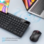 MARVO Wirelss Keyboard and Mouse Combo with Phone Holder, Full-Size, Black - Image 5