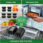 Dealusy 50 Pack (100-Piece) 24 oz Meal Prep Containers Reusable with Lids - Image 5