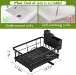 Kmiectse Dish Drying Rack for Small Kitchen Counter with Utensil Holder - Image 2