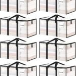 ukeetap 8 Pack Extra Large Clothes Storage Bins with Lids, Clear