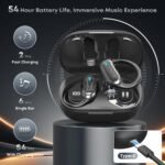 Wireless Earbuds Bluetooth Headphones, 54H Playtime Stereo Over Ear Buds with ENC Noise Cancelling, LED Power Display, IPX7 Waterproof Sport Earphones with Earhooks for Running/Workouts (Black) - Image 2