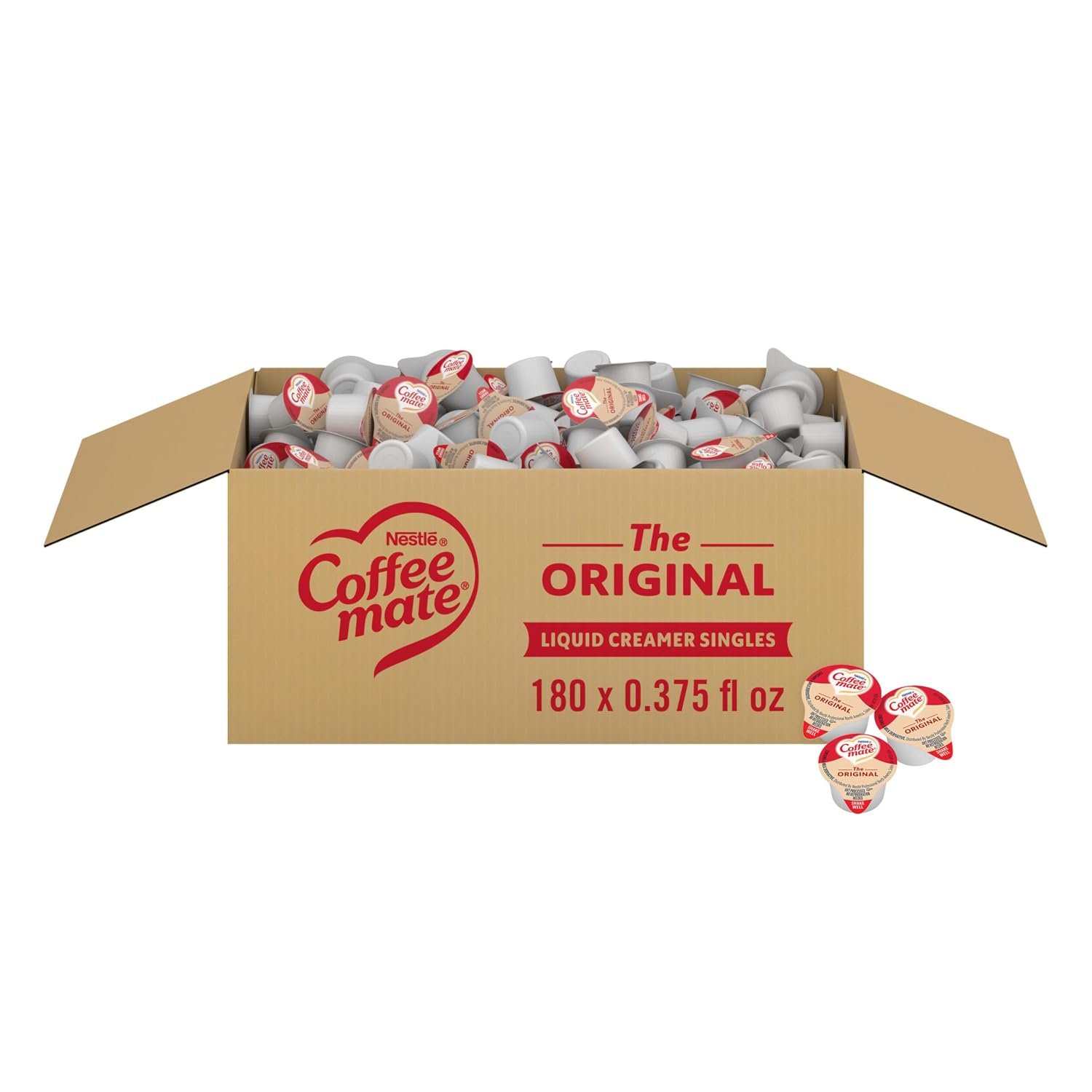 71E4LSQzyiL._SL1500_ Nestle Coffee mate Original Non-Dairy Creamer Singles, 0.375 oz, 180-Pack - Image 1