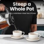 Chefman Electric Kettle with Temperature Control, 5 Presets LED Indicator Lights, Removable Tea Infuser, Glass Tea Kettle & Hot Water Boiler, 360° Swivel Base, BPA Free, Stainless Steel, 1.8 Liters - Image 5