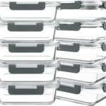 KOMUEE 10 Packs 30 oz Glass Meal Prep Containers with Lids