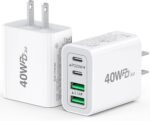 [2-Pack] USB C Charger Block 40W Max Output Type C Fast Charging Wall Plug