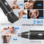 Manscape Body Hair Trimmer for Men, Waterproof Groin Trimmer, Electric Razor Ball Shaver for Chest Pubic Leg Arm Underarm Back Nose, Rechargeable Wet/Dry Groomer, Black - Image 2
