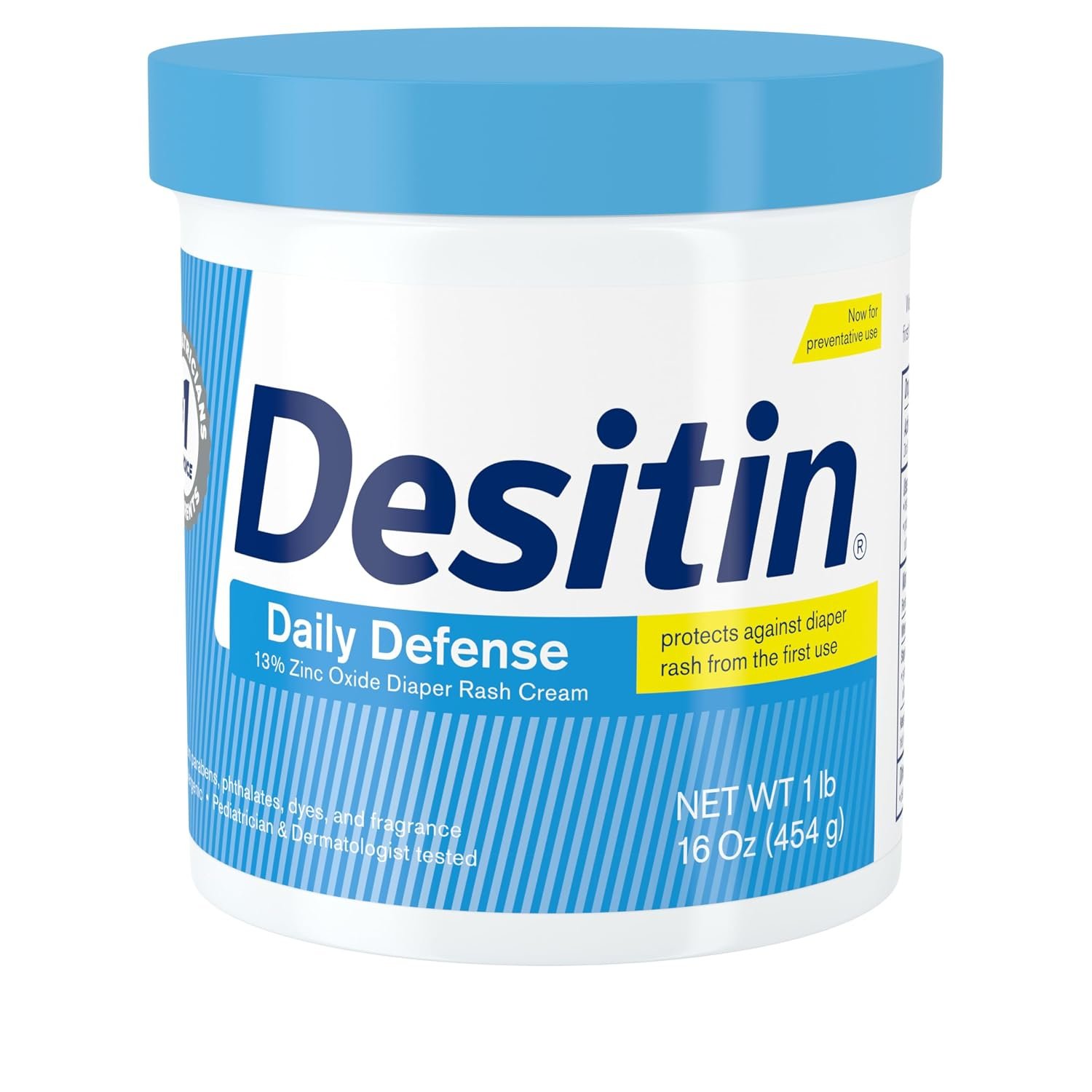 71GL3Ph4vPL._SL1500_ Desitin Daily Defense Diaper Rash Cream, 13% Zinc Oxide, 16 oz - Image 1