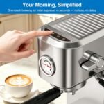 XIXUBX Espresso Machine with Milk Frother for Cappuccino & Latte, Sliver - Image 3