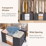 Lifewit 6 Pack Clothes Storage Bins with Lids, Foldable Blanket Storage Bags with Zippers, Clear Window and Reinforced Handles, Closet and Organization for Clothing, Sweater, Comforter, Bedding - Image 5