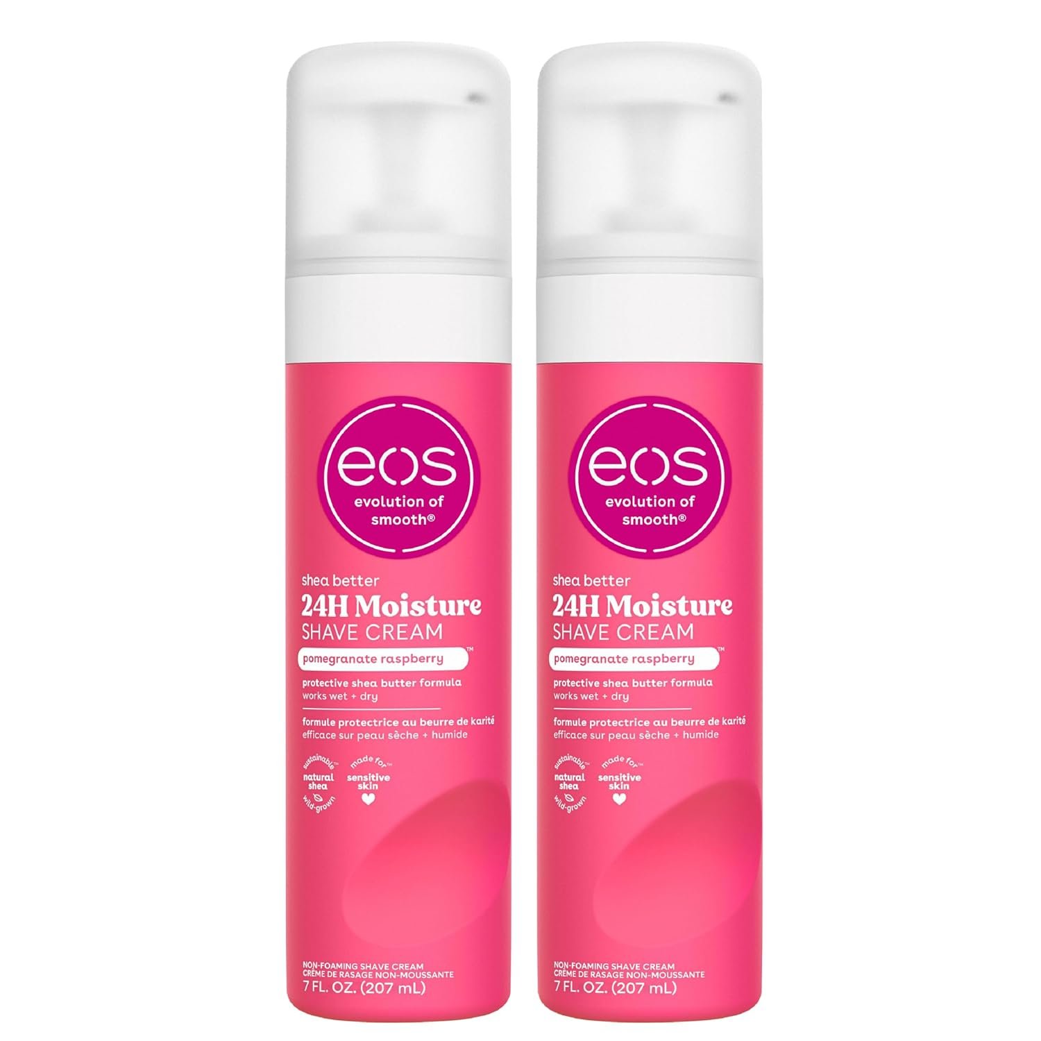71HeF4P0ijL._SL1500_ eos Shea Better Shaving Cream- Pomegranate Raspberry, 7 fl oz, 2-Pack - Image 1