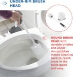 Clorox Corner Toilet Bowl Brush with Under Rim Scrubber, Includes Corner Storage Caddy, White - Image 3