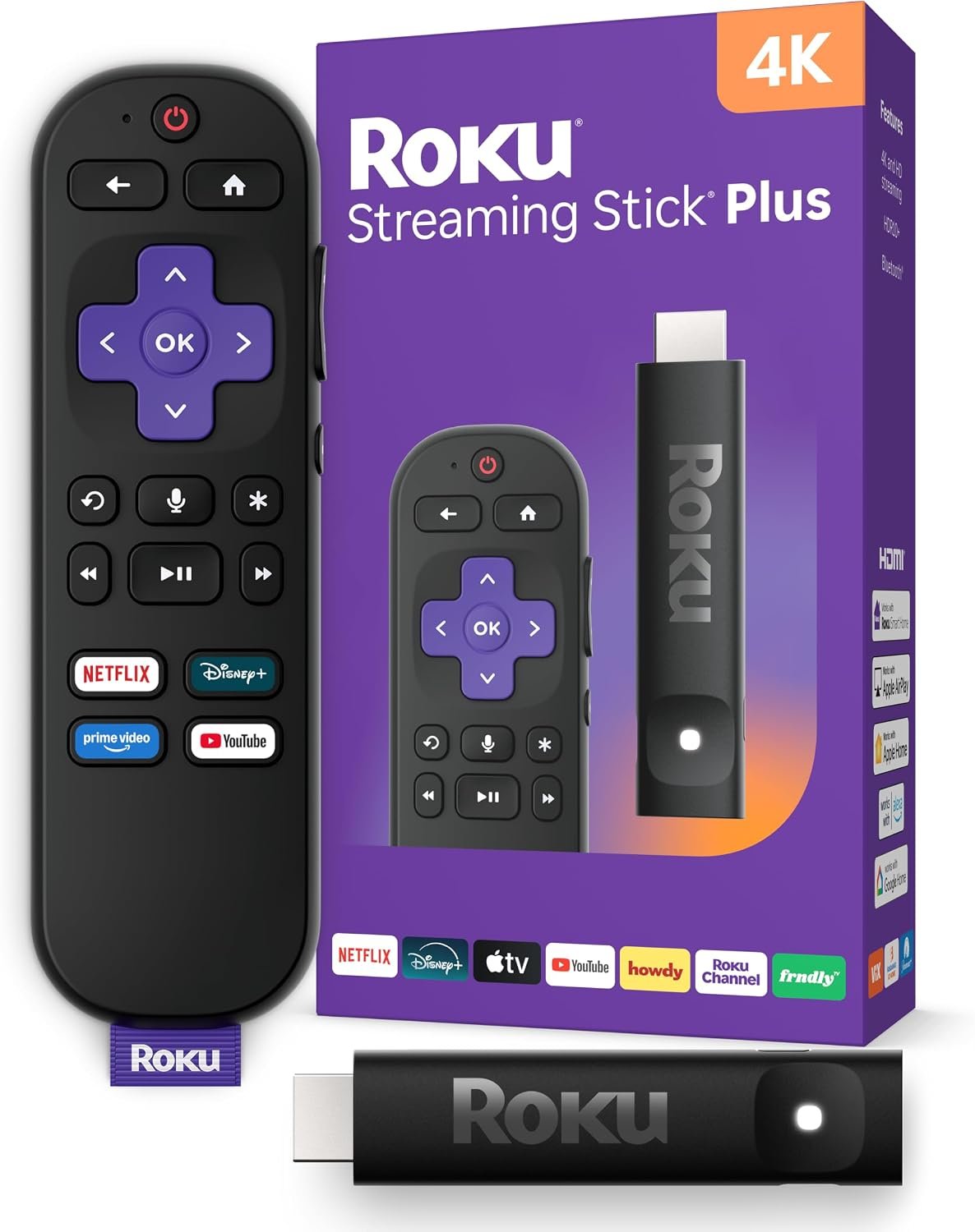 71HqQO3bKyL._AC_SL1500_ Roku Streaming Stick Plus with Voice Remote - 4K & HDR10+ - Image 1