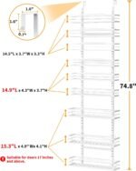 Moforoco White 9-Tier Over The Door Pantry Organizer, Pantry Organization And Storage, Metal Hanging Spice Rack Shelves Door, Home & Kitchen Essentials, Laundry Room Bathroom Organization - Image 2