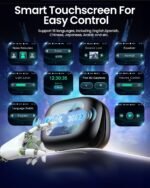 Wireless Earbuds Bluetooth 6.0 with ANC Touchscreen 40H Bass, Obsidian - Image 3