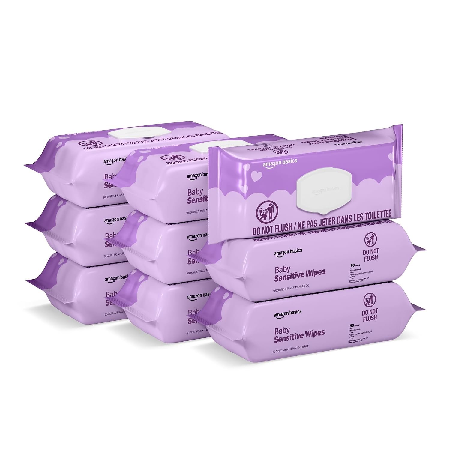 71Iy2Ws4hqL._SL1500_ Amazon Basics Baby Wipes, Sensitive, 810 Count, Flip-Top Packs, Pack of 9 (Previously Amazon Elements) - Image 1