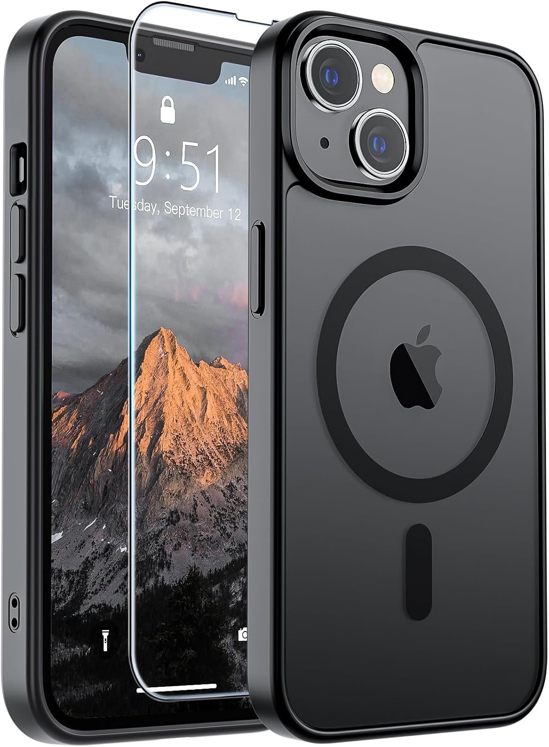 71JXJrTJDL._AC_SL1500_ SUPFINE Magnetic for iPhone 13 Case/iPhone 14 Case Black - Image 1