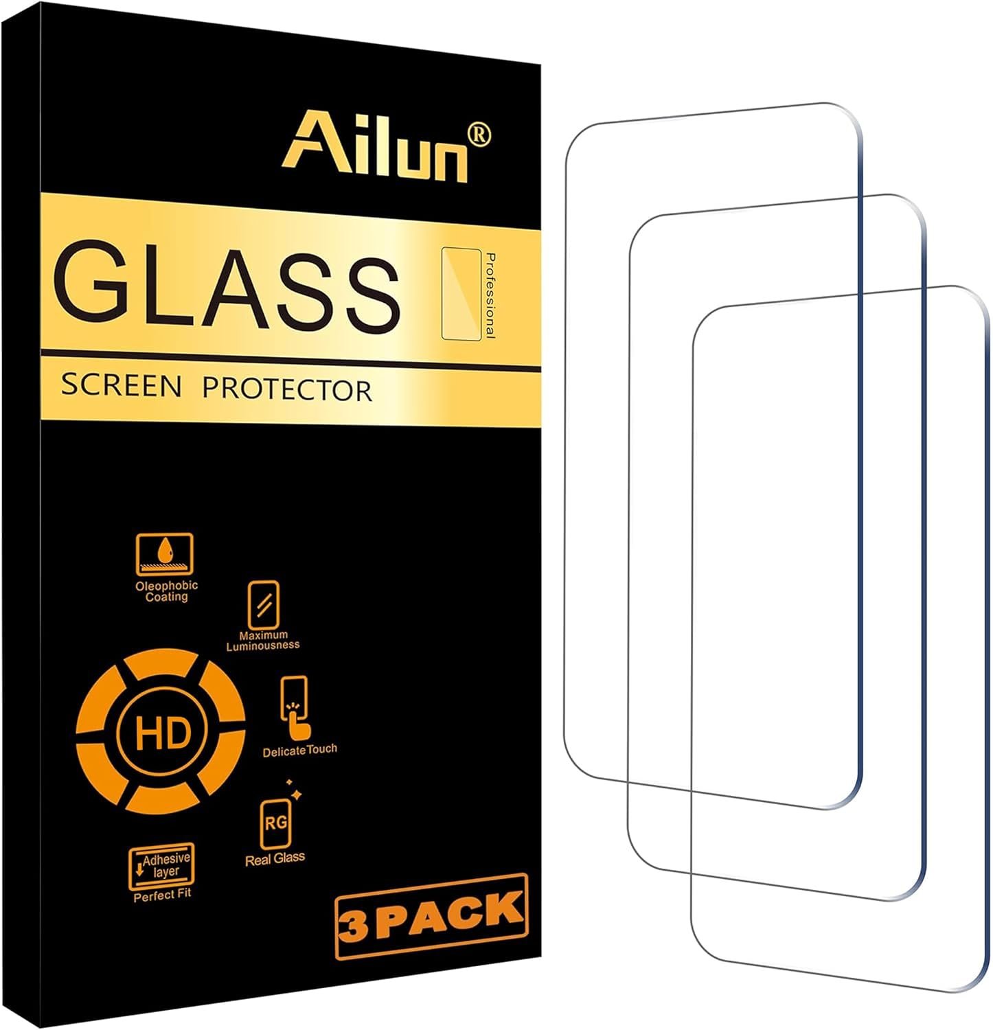 71LeVC-0WyL._AC_SL1500_ Ailun 3 Pack Screen Protector for iPhone 16 / iPhone 15 / iPhone 15 Pro - Image 1